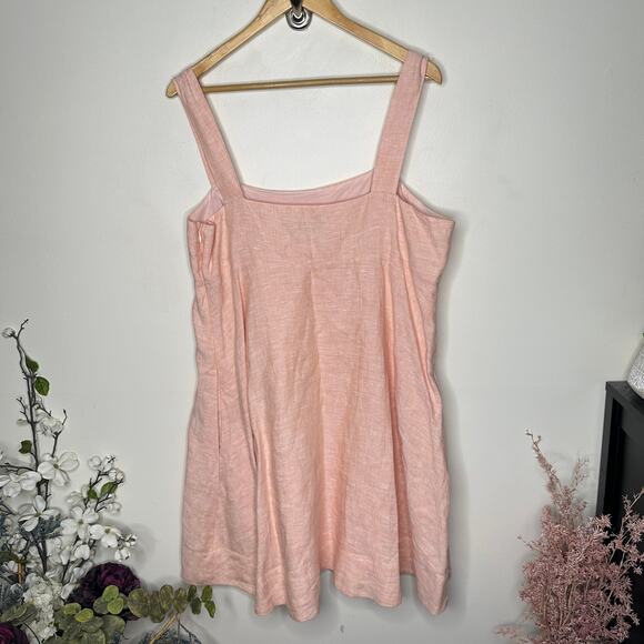 BANANA REPUBLIC Kenza Linen Mini Dress Peach Orange Pink Sz 16 $160 {LL52} - Picture 5 of 8